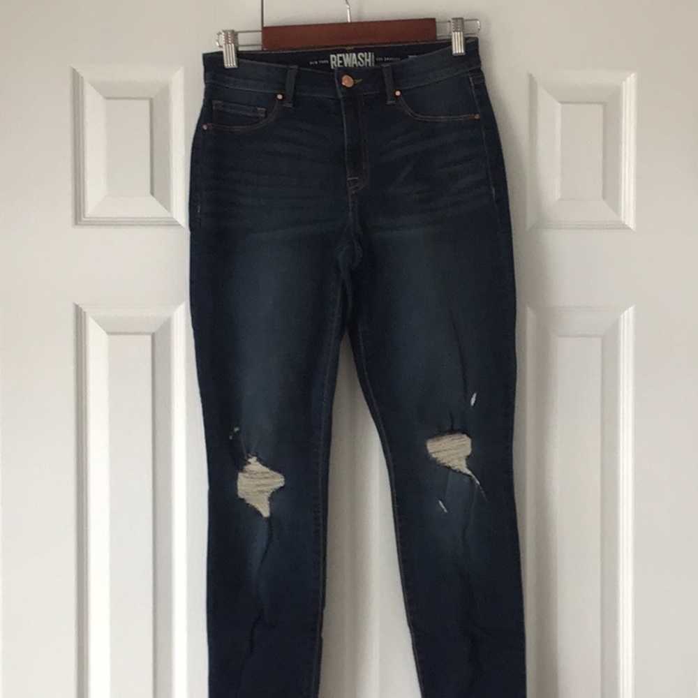 Rewash Women's Distressed Blue Jeans